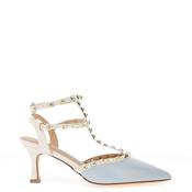 Sorento Tinakilly Stud Detailed Double Strap Heeled Shoes, Sky Blue image