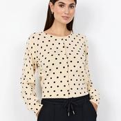 Soyaconcept Knitted Polka Dot Cardigan, Light Beige and Black