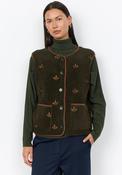 Soyaconcept Hanne Embroidered Borg Style Gilet, Green image