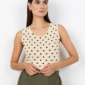 Soyaconcept Sleeveless Polka Dot Top, Beige and Black image