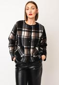 Soyaconcept Vocal Check Print Buttoned Jacket, Black Multi image