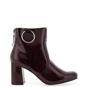 Sprox Ring Detail Heeled Ankle Boots, Burgundy