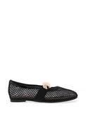 Zen Collection Semi Sheer Mesh Ballet Flats, Black image