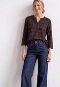Street One Checked Print Blouse, Wine image