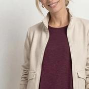 Street One Checked with Funnel Neckline Jacket, Beige image
