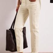 Street One Raw Hem Straight Leg Jeans, Cream image