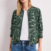 Street One Leaf Print Bomber Jacket, Green