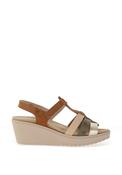 Suave Womens Lima T Bar Multi Strap Wedge Sandals, Brown image