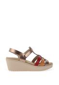 Suave Womens Lima T Bar Multi Strap Wedge Sandals, Rose Gold image