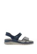 Suave Womens Manila Metallic Leather Velcro Strap Sandals, Cobalt image