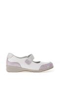 Suave Naomi Leather Shimmering Velcro Strap Shoes, White image