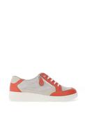 Suave Joy Leather Glitter Panelled Trainers, Coral image