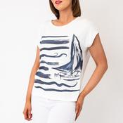 Sunday Sea Print Graphic T-Shirt, White