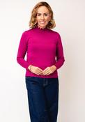 Sunday by Godske Ribbed High Neck Jumper, Fuchsia Pink image