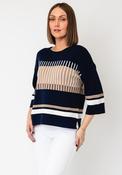 Sunday Rib Stripe Knit Jumper, Navy image