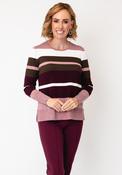 Sunday Striped Fine Knit Sweater, Pink Multi image