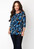 Sunday Abstract Print Round Neck Top, Black Multi image