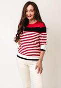 Sunday Round Neck Stripe Jumper, Red image