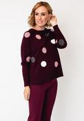 Sunday Spot Print Fine Knit Sweater, Wine image