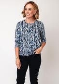 Sunday by Godske Round Neck Abstract Blouse, Blue Multi image