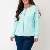 Sunday Waffle Texture Zip Up Jacket, Blue