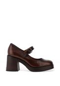 Tamaris Distressed Patent Faux Leather Retro Platform Shoes, Brown image
