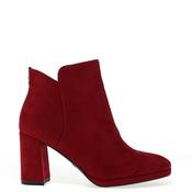 Tamaris Faux Suede Heeled Ankle Boots, Red image