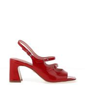 Tamaris Faux Patent Double Strap Sandals, Red image