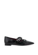 Tamaris Faux Patent Multi Strapped Ballet Pumps, Black image
