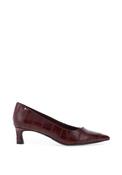 Tamaris Vegan Croc Leather Kitten Heels, Wine image