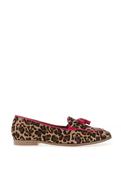 Tamaris Leather Leopard Printed Flat Shoes, Leopard image