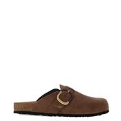 Tamaris Suede Buckled Clogs, Brown image