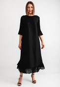 Thanny Ruffle Trim Midi Dress, Black image