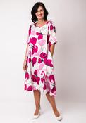 Thanny Linen Floral Midi Dress, Pink image