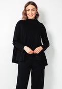 Thanny Pleated Panel Asymmetric Jersey Top, Black image