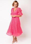 The 8th Sign Callie Crochet Lace Bow Back Dress, Pink image
