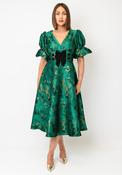 The 8th Sign Callie Metallic Skater Dress, Emerald Green image