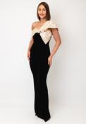 The 8th Sign Baroque Bow Velvet Jumpsuit, Black image