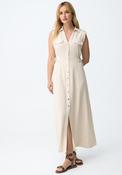 Tiffosi Womens Favo Buckle Detail Shirt Dress, Beige image