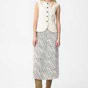Tiffosi Finca Waistcoat Pleated Dress, Cream