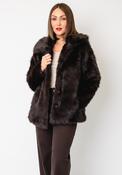 Tiffosi Faux Fur Button Up Jacket, Brown image
