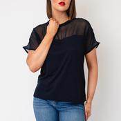 Tiffosi Mesh Detail Plain T-Shirt, Navy