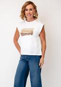 Tiffosi Lace and Embroidery Detail Top, White image