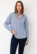 Tiffosi Button Up Striped Shirt, Blue and White image
