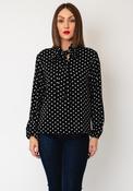 Tiffosi Polka Dot Button Up Blouse, Black and White image