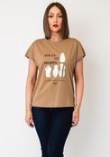Tiffosi Graphic Print Cotton T-Shirt, Beige Multi image