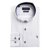 Tom Penn X Print Shirt, White &amp; Navy