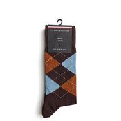 Tommy Hilfiger 2 Pack Classic Argyle Socks, Brown &amp; Navy