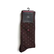 Tommy Hilfiger 2 Pack Structure Dot Socks, Brown &amp; Navy
