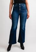 Tommy Jeans Womens Sylvia Flare Button Jeans, Medium Blue image